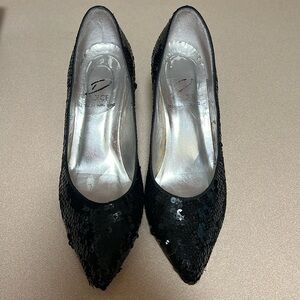 Dolce Black Sequined Pumps Size 9.  Excellent condition.